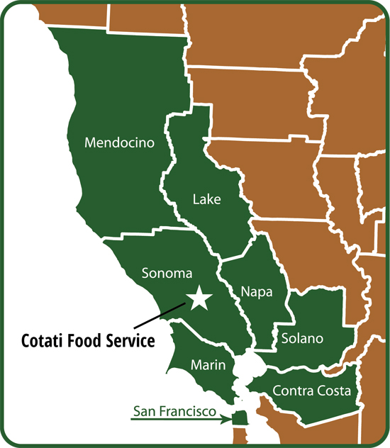Cotati Food Service Distribution Map